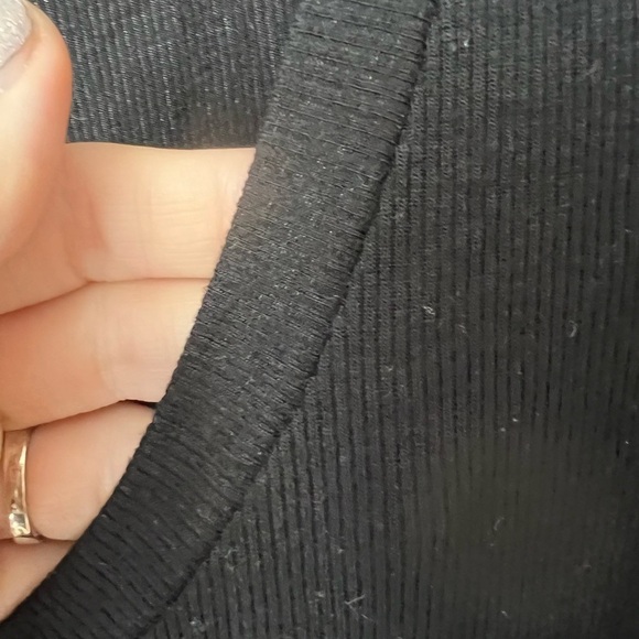 AG ADRIANO GOLDSCHMIED Women’s Black Ribbed Tee Size XL Capsule Wardrobe - Picture 2 of 5